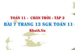 Bài 7 trang 13 Toán 11 Tập 2 Chân trời sáng tạo